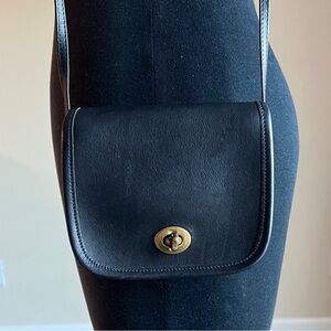 Laura USA  Black Leather Crossbody Bag.